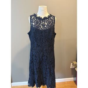 16 Eliza J dark blue formal Lacey dress